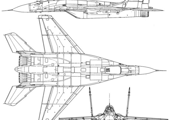 Микоян Гуревич МиГ-29М чертежи (рисунки) самолета